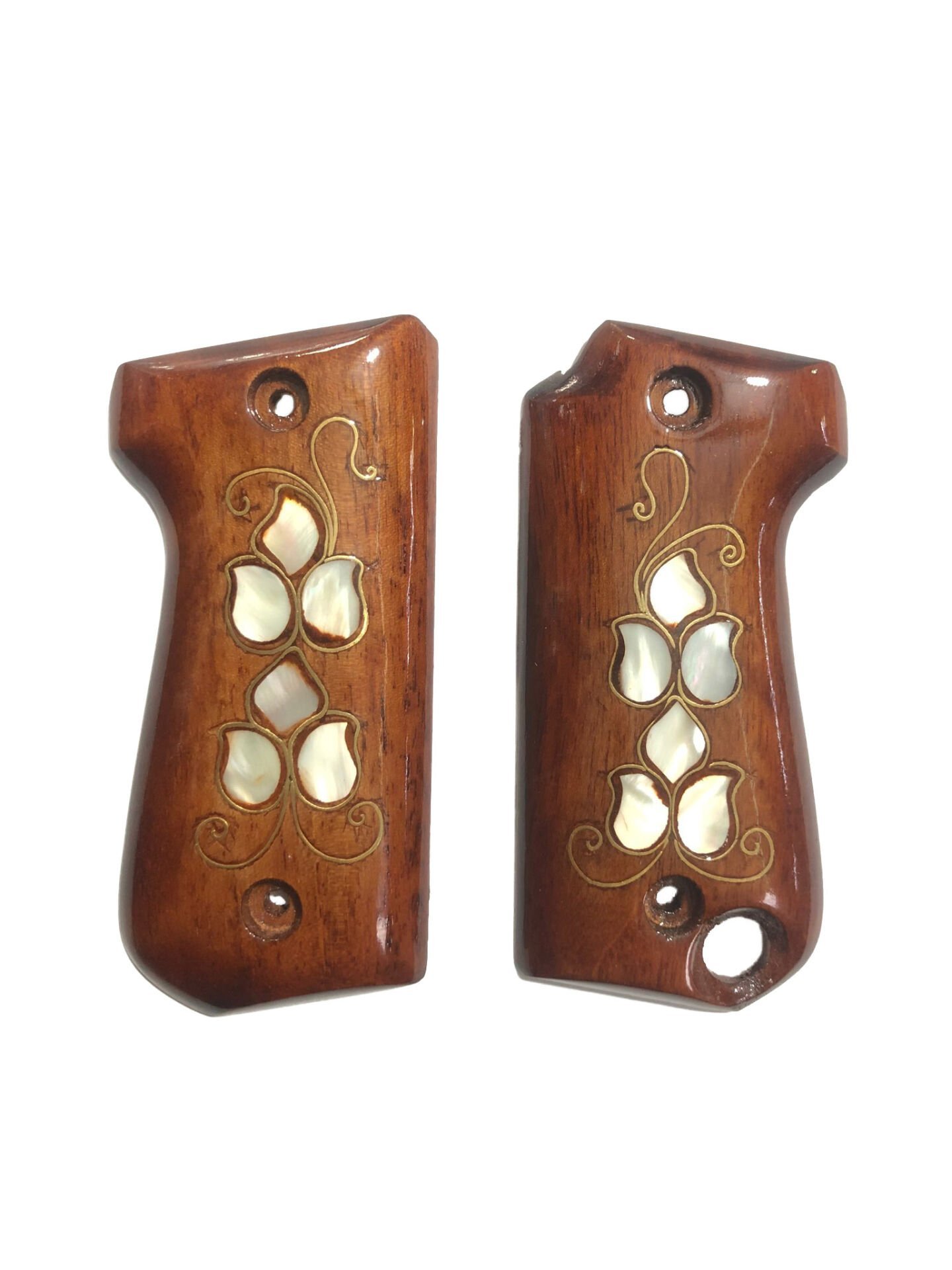 Astra Mod 4000 7.65mm Uyumlu Sedef Kakma Ahşap Kabze Mod3