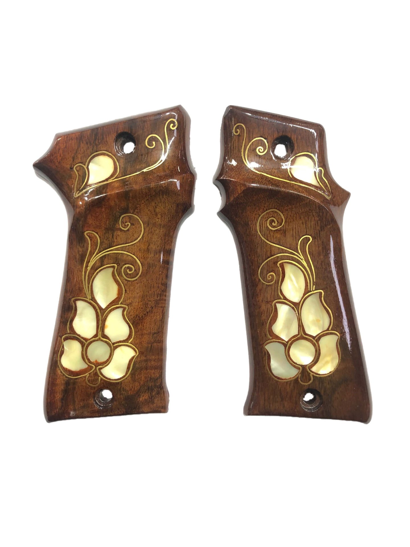 Llama 9mm. Parabellum Uyumlu Özel Seri Sedef Kakma Ahşap Kabze Mod2