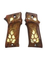 Llama 9mm. Parabellum Uyumlu Özel Seri Sedef Kakma Ahşap Kabze Mod2