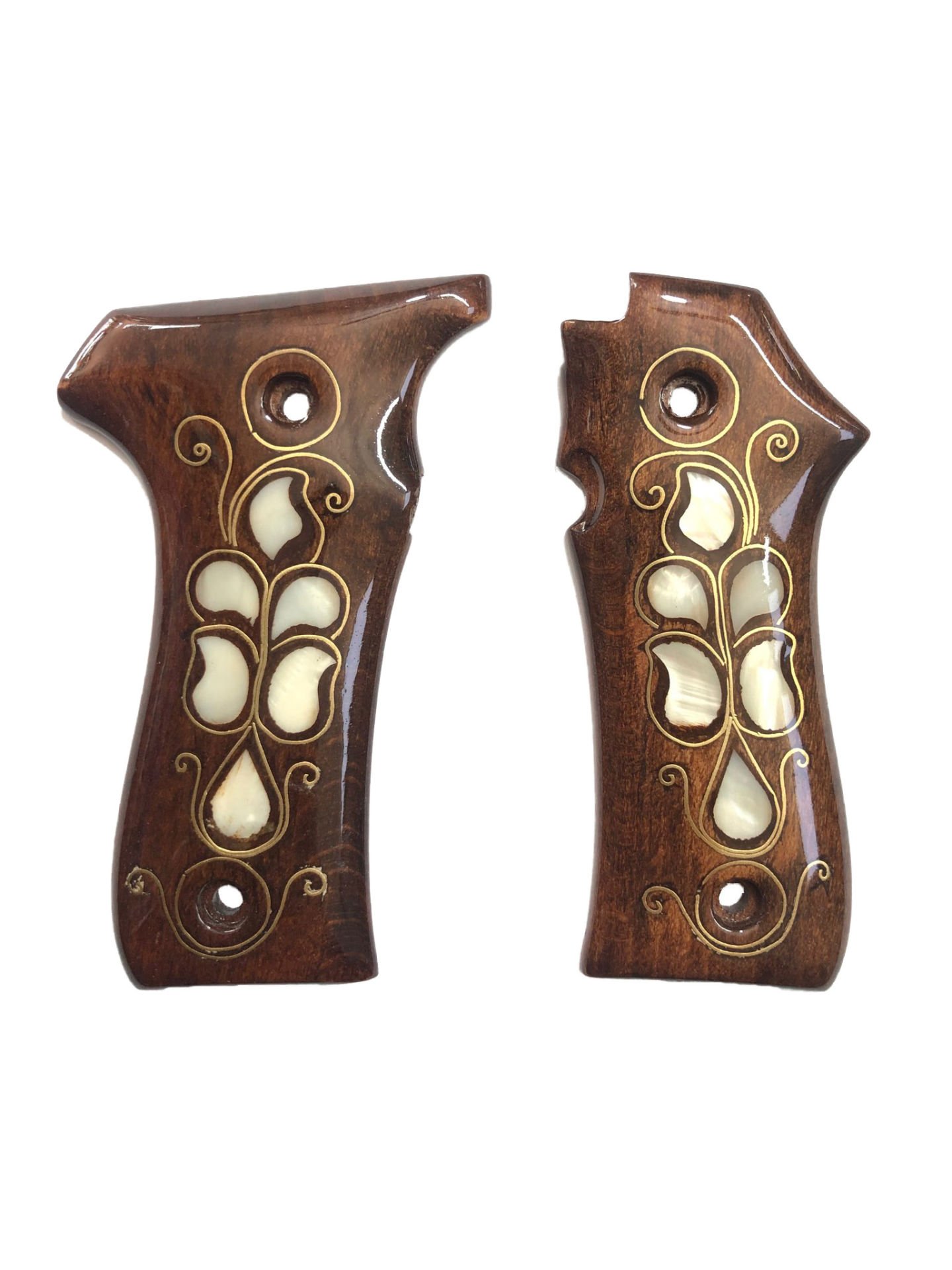 Llama 7,65mm. Uyumlu Özel Seri Sedef Kakma Ahşap Kabze Mod3
