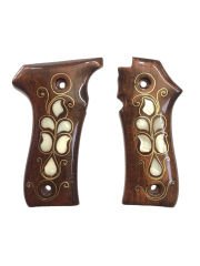 Llama 7,65mm. Uyumlu Özel Seri Sedef Kakma Ahşap Kabze Mod3