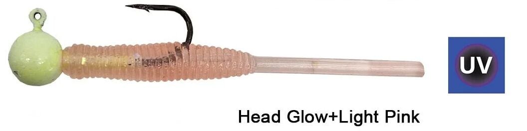 Kendo Hook Worm Jighead+Lrf Silikonu 1.5gr+4.5cm 5 Adet Head Glow+Light Pink