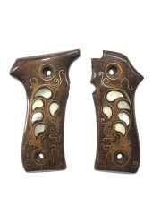 Llama 7,65mm. Uyumlu Özel Seri Sedef Kakma Ahşap Kabze Mod4