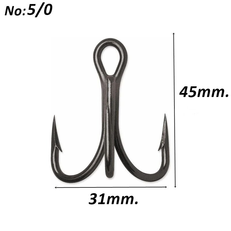 Powerex 8236 Black Nickel Paslanmaz 5/0 Üçlü Balık İğnesi 100 lü kutu