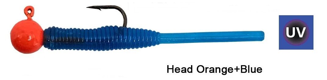 Kendo Hook Worm Jighead+Lrf Silikonu 1.5gr+4.5cm 5 Adet Head Orange+Blue