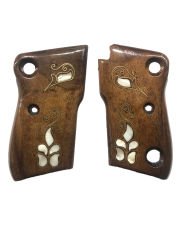 Saddam Beretta M1951 Uyumlu Özel Seri Sedef Kakma Lazer Kesim Ahşap Kabze Mod1
