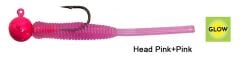 Kendo Hook Worm Jighead+Lrf Silikonu 1.5gr+4.5cm 5 Adet Head Pink+Pink