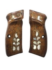CZ75 Uyumlu Sedef Kakma Özel Seri Lazer Kesim Ahşap Kabze Mod48
