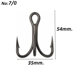 Powerex 8236 Black Nickel Paslanmaz 7/0 no. Üçlü Balık İğnesi 100 lü kutu