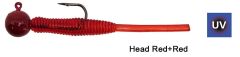 Kendo Hook Worm Jighead+Lrf Silikonu 2gr+4.5cm 5 Adet Head Red+Red