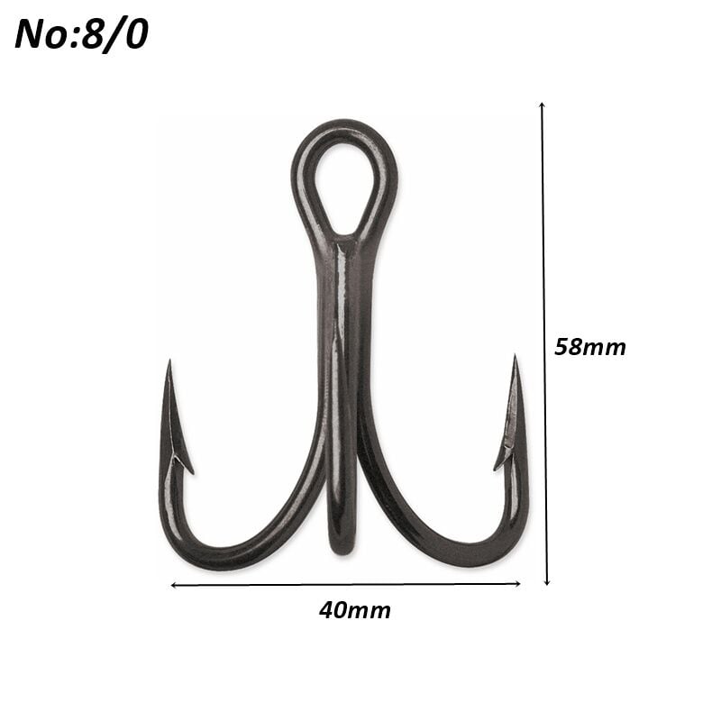 Powerex 8236 Black Nickel Paslanmaz 8/0 no. Üçlü Balık Çarpma İğnesi 100 lü kutu