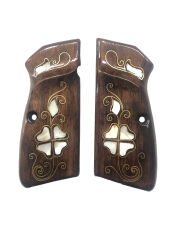 Belçika Browning Hp 14 Uyumlu Sedef Kakma Özel Seri Ahşap Kabze Mod66