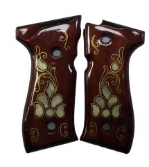 Yavuz 16 - Beretta F92 Sedef Kakma Kabze Model 2