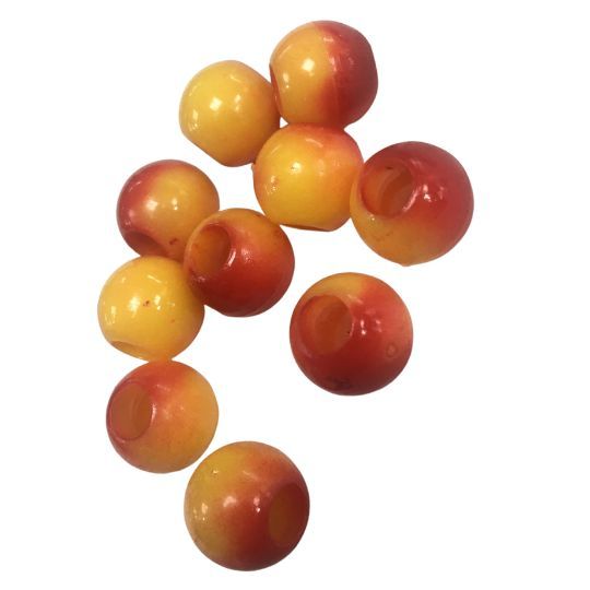 Powerex 10mm. Dar Delikli Sarı Kırmızı Sazan Boncuğu C20