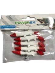 Powerex 3D Kırmızı Kafa Kırmızı Kuyruk Turna Model Kendinden Zokalı 8cm. 9gr. Silikon Yem 5'li Paket
