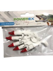 Powerex 3D Kırmızı Kafa Turna Model Kendinden Zokalı 10cm. 14,5gr. Silikon Sahte Yem 5'li Paket