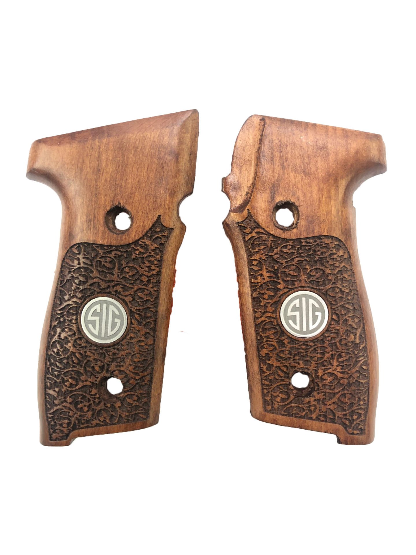 Sig Sauer P229 Uyumlu Özel Seri Lazer Kesim Metal Ahşap Kabze Mod5