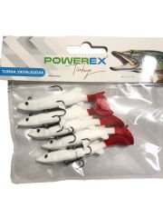 Powerex 3D Kırmızı Kuyruk Turna Model Kendinden Zokalı 10cm. 14,5gr. Silikon Sahte Yem 5'li Paket