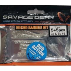 Savage Gear Micro Sandeel Kit 12 pcs (1+1.5+5) Silver