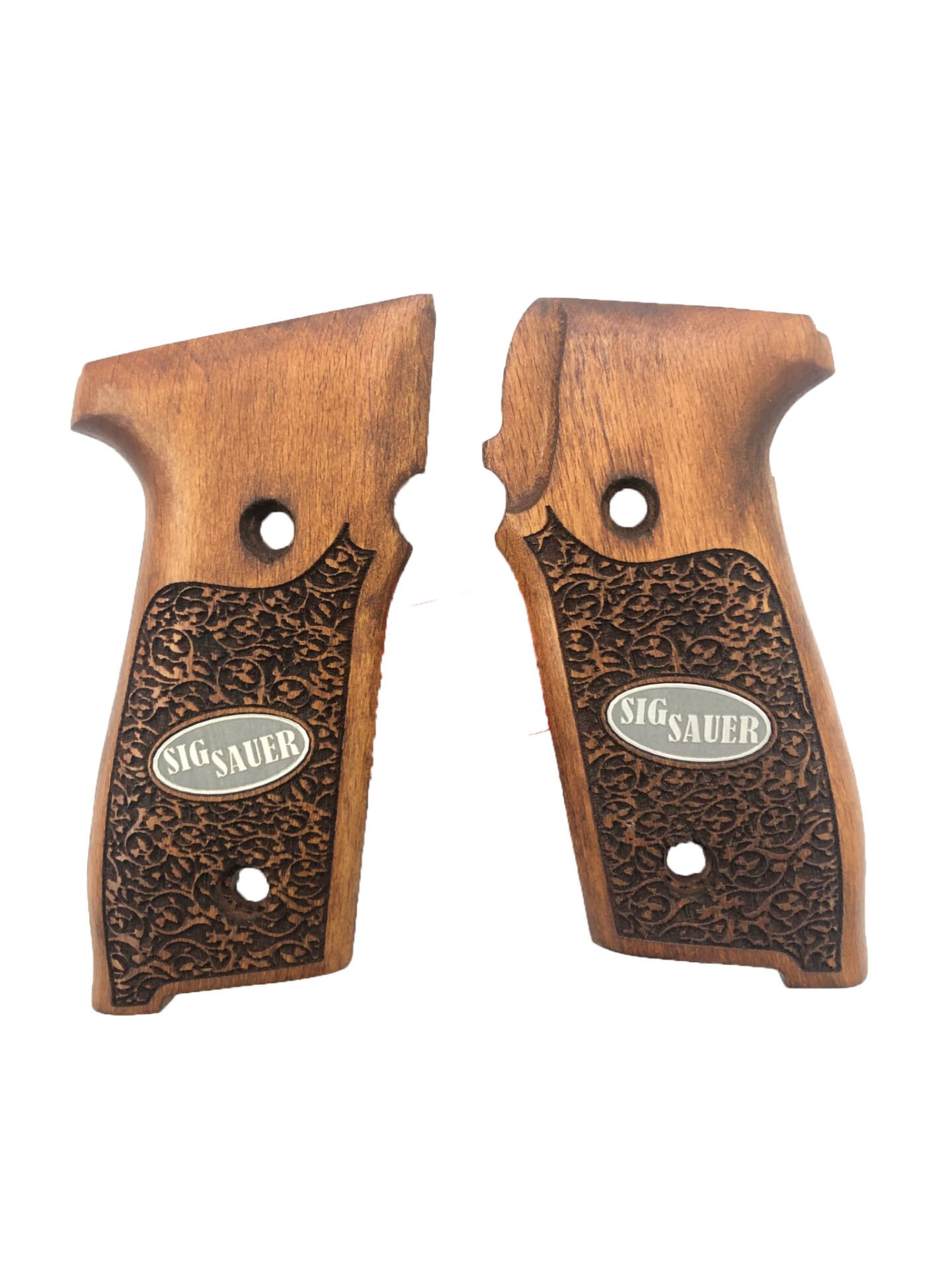 Sig Sauer P229 Uyumlu Özel Seri Lazer Kesim Metal Sig Sauer Yazılı Ahşap Kabze Mod2
