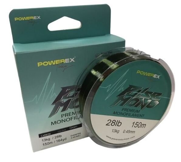 Powerex Pulse Yeşil 150m. 0,40mm. 10.04kg. Carbon Monofilament Misina