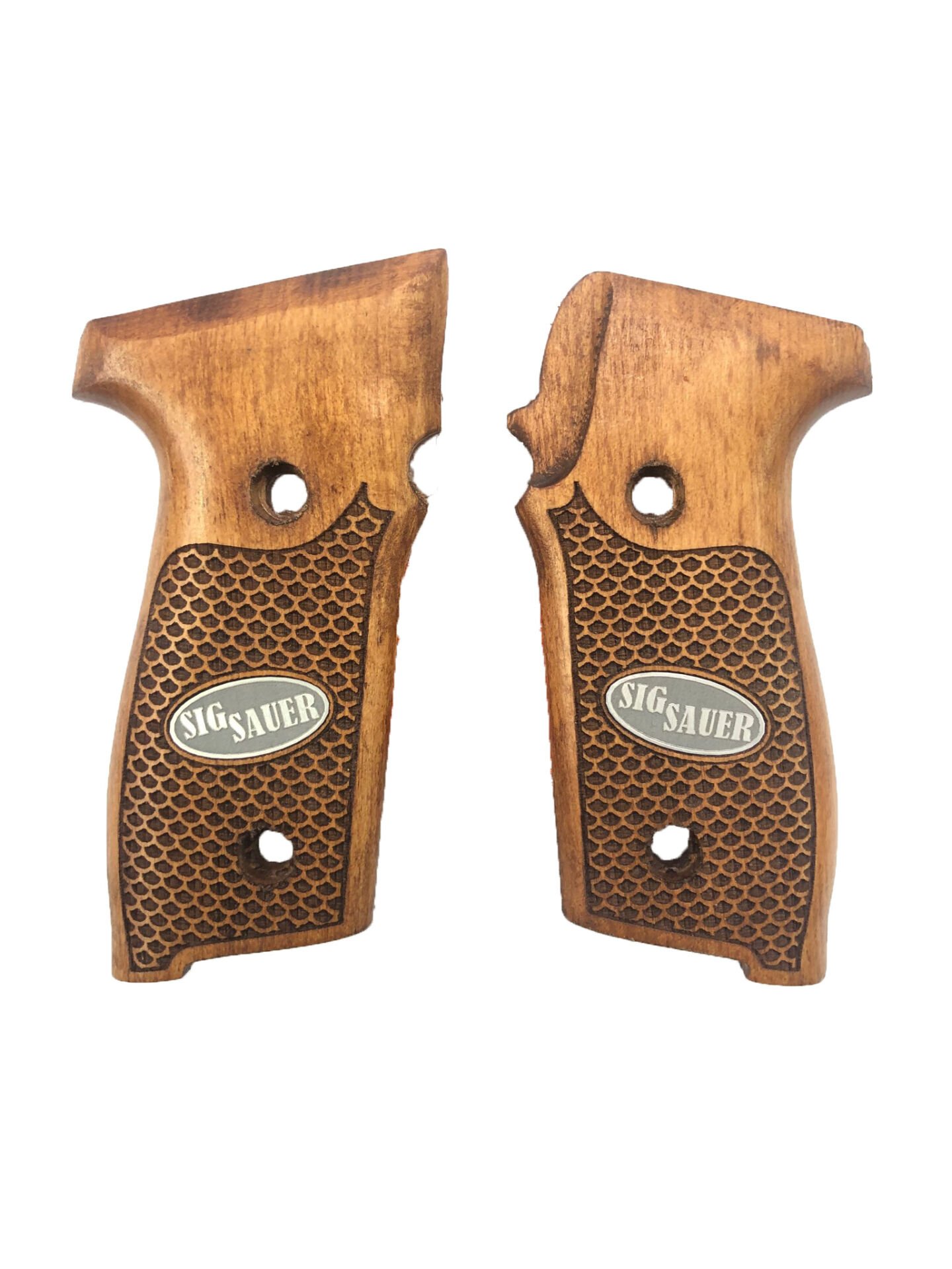 Sig Sauer P229 Uyumlu Özel Seri Lazer Kesim Metal Sig Sauer Yazılı Ahşap Kabze Mod3