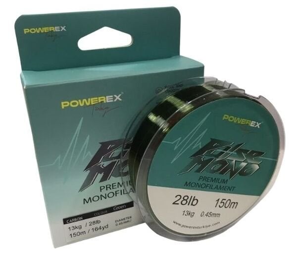 Powerex Pulse Yeşil 150m. 0,45mm. 13kg. Carbon Monofilament Misina
