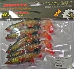 Powerex 3D 5562-69 Turna Modeli Kendinden Zokalı 10cm.17gr Silikon Sahte Yem 5li Paket