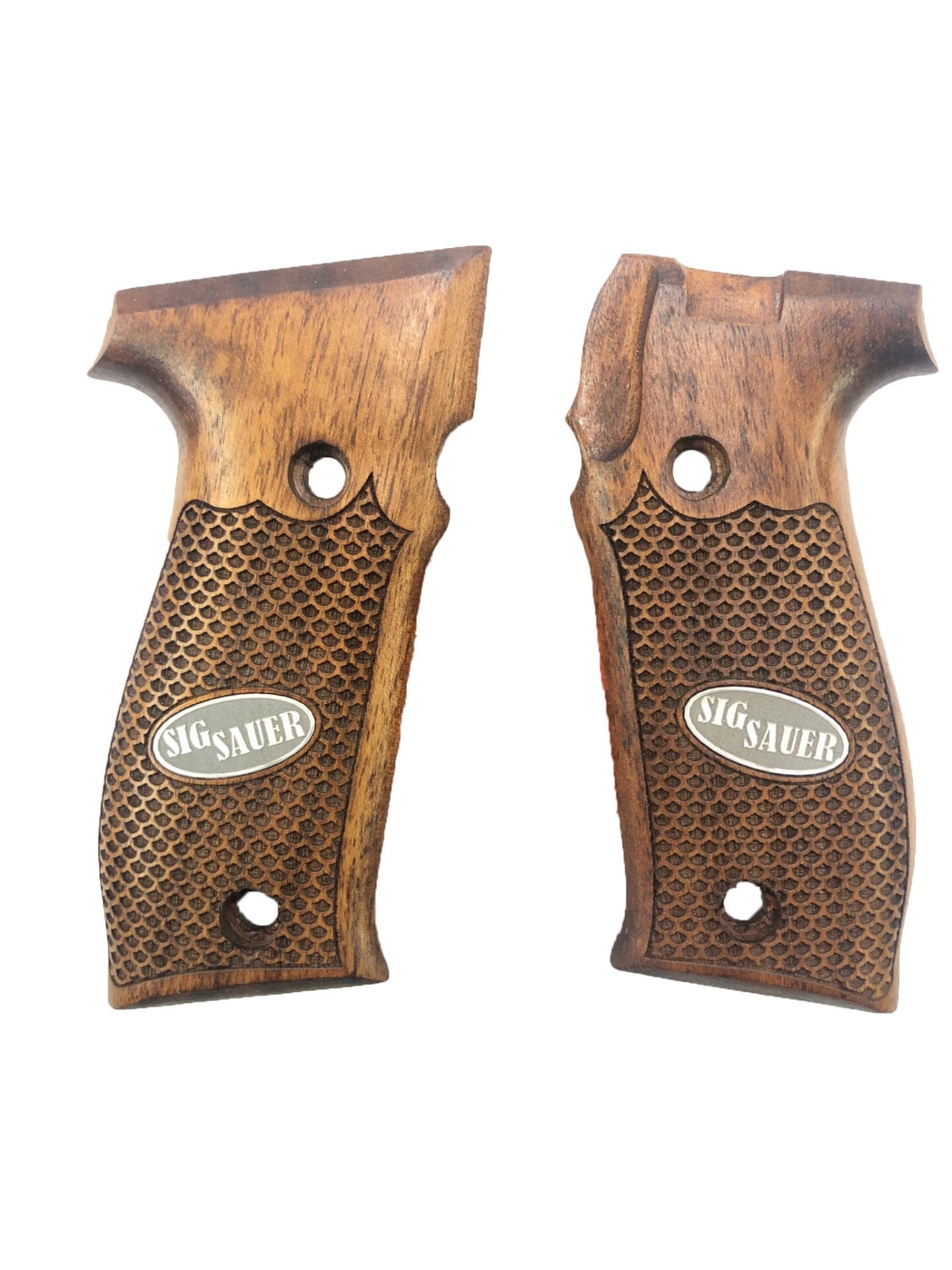 Sig Sauer P226 Uyumlu Özel Seri Lazer Kesim Metal Sig Sauer Yazılı Ahşap Kabze Mod12