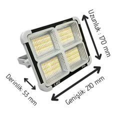Cata CT-4698 200W Miami Solar Led Güneş Enerjili Projektör Taşınabilir