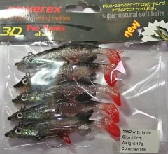 Powerex 3D 5562-NW006 Kendinden Zokalı Turna Modeli 10cm.17gr Silikon Sahte Yem 5li Paket