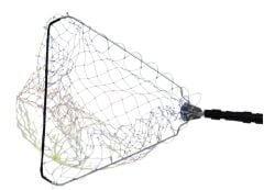 Powerex Üçgen 50x50 Katlanır Misina Torlu Kepçe 150cm Sap