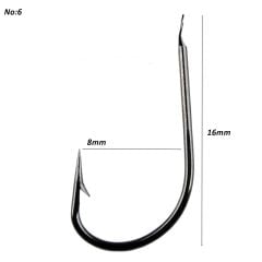 Powerex 505 model 6 no. Black Nickel Kutu Balık İğne 100 Adet