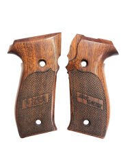 Sig Sauer P226 Uyumlu Lazer Kesim Sig Sauer P226 Yazılı Koyu Ahşap Kabze Mod3