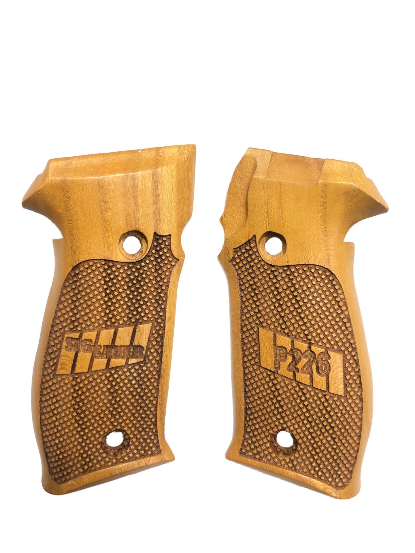 Sig Sauer P226 Uyumlu Lazer Kesim Sig Sauer P226 Yazılı Açık Ahşap Kabze