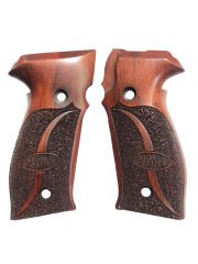 Sig Sauer P226 Uyumlu Lazer Kesim Kızıl Ahşap Kabze Mod1