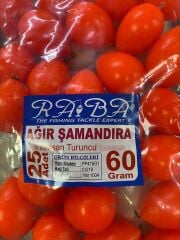 Raba 60gr. Floresan Turuncu Bulrag Ağır Şamandıra, Fırdöndülü Zargana Topu