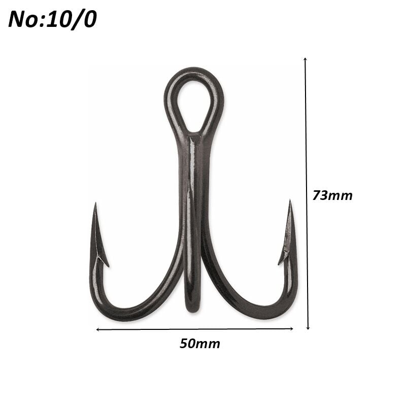 Powerex 8236 Black Nickel Paslanmaz 10/0 Üçlü Balık Çarpma İğnesi 100 lü kutu