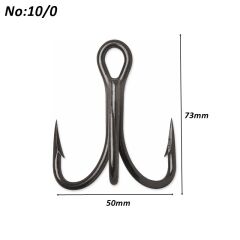 Powerex 8236 Black Nickel Paslanmaz 10/0 Üçlü Balık Çarpma İğnesi 100 lü kutu