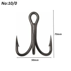 Powerex 8236 Black Nickel Paslanmaz 10/0 Üçlü Balık Çarpma İğnesi 100 lü kutu