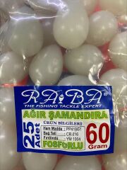 Raba 60gr. Fosforlu Glow Bulrag Ağır Şamandıra, Fırdöndülü Zargana Topu