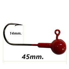 Powerex Paslanmaz Kırmızı 10gr. 3/0 No. Black Nickel Zoka İğne (Jig Head)