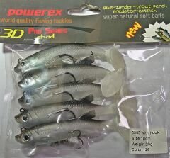 Powerex 3D 5565 10cm.20 gr, 126 Kendinden Zokalı Silikon Sahte Yem 5li Paket