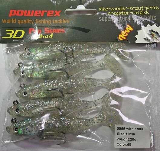 Powerex 3D 5565 10cm.20 gr, 65 Kendinden Zokalı Silikon Sahte Yem 5li Paket