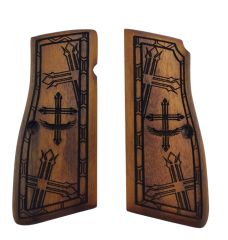 Belçika Browning Hp 14 Uyumlu Özel Üretim Lazer Kesim Ahşap Kabze 2021-62