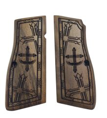 Belçika Browning Hp 14 Uyumlu Özel Üretim Lazer Kesim Ahşap Kabze 2021-60