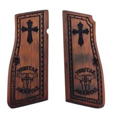 Belçika Browning Hp 14 Uyumlu Özel Üretim Lazer Kesim Ahşap Kabze 2021-56