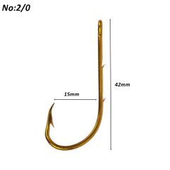 Powerex 82151 Baitholder 2/0 no. Delikli Uzun Pala Bronz Paslanmaz Balık İğnesi 100 lü kutu