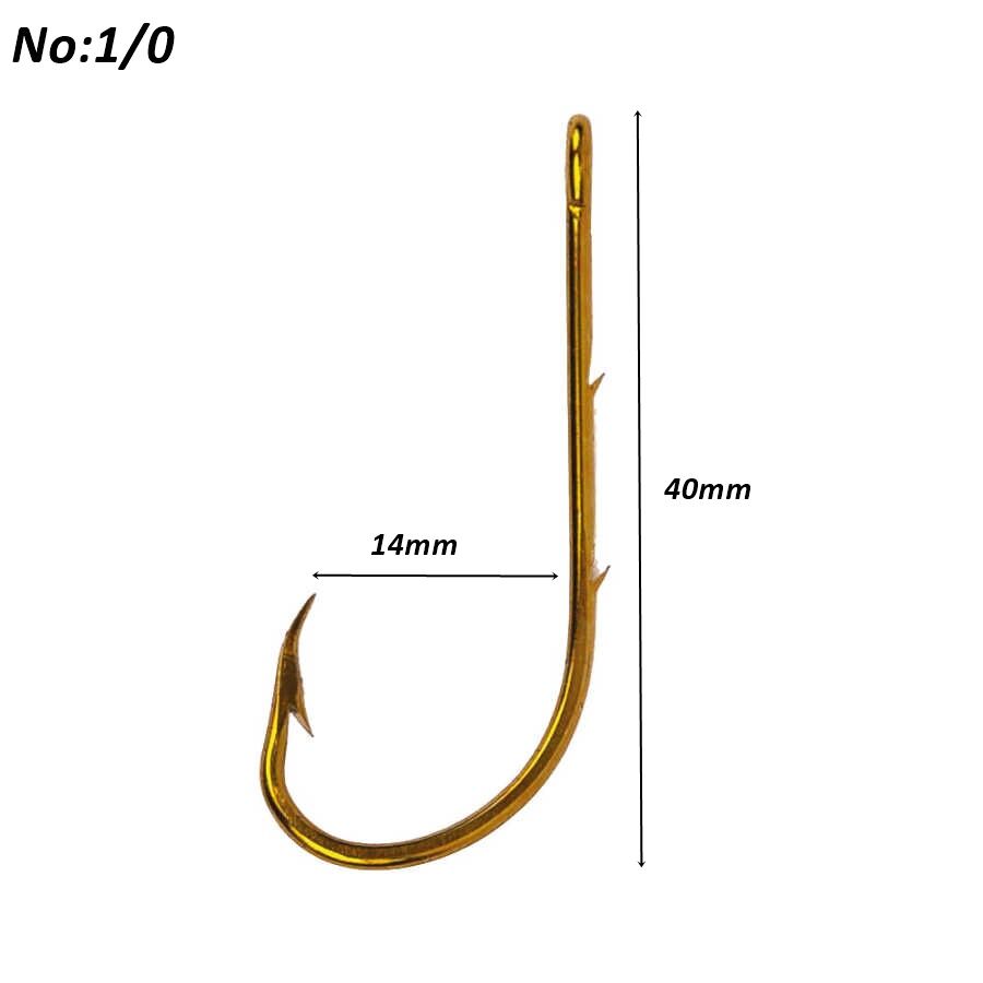 Powerex 82151 Baitholder 1/0 no. Delikli Uzun Pala Bronz Paslanmaz Balık İğnesi 100 lü kutu