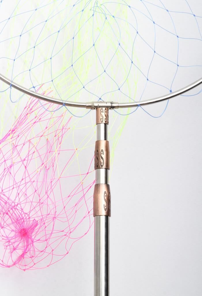 Powerex Paslanmaz Çelik Krom Geniş Göz Misina 50cm.Çap,190cm Sap,Lüks Kepçe